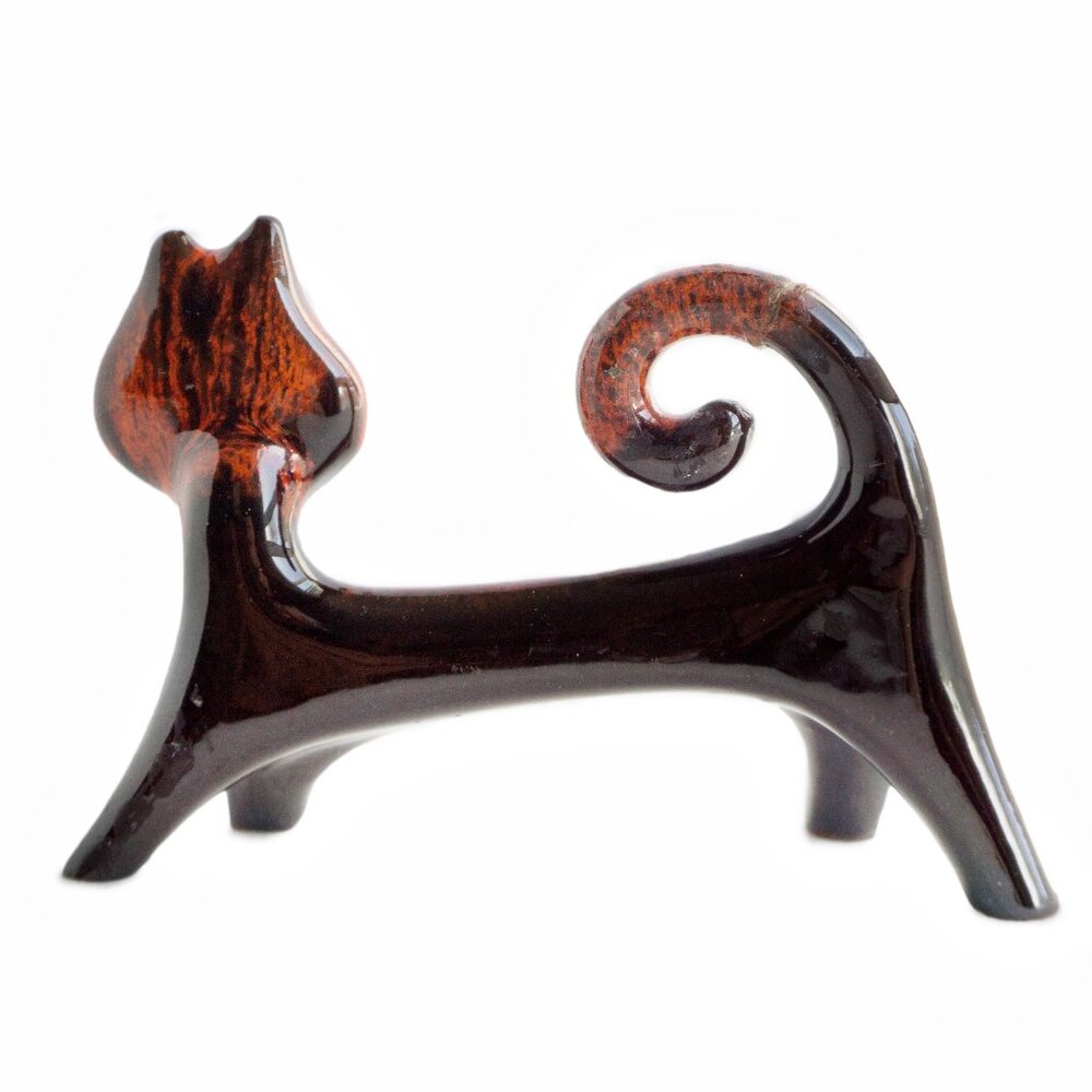 Vintage Mid Century Pottery Cat